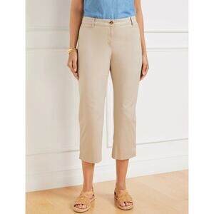 Talbots The Perfect Skimmer Curvy Fit Petite Cotton Capris Size 16P in Tan
